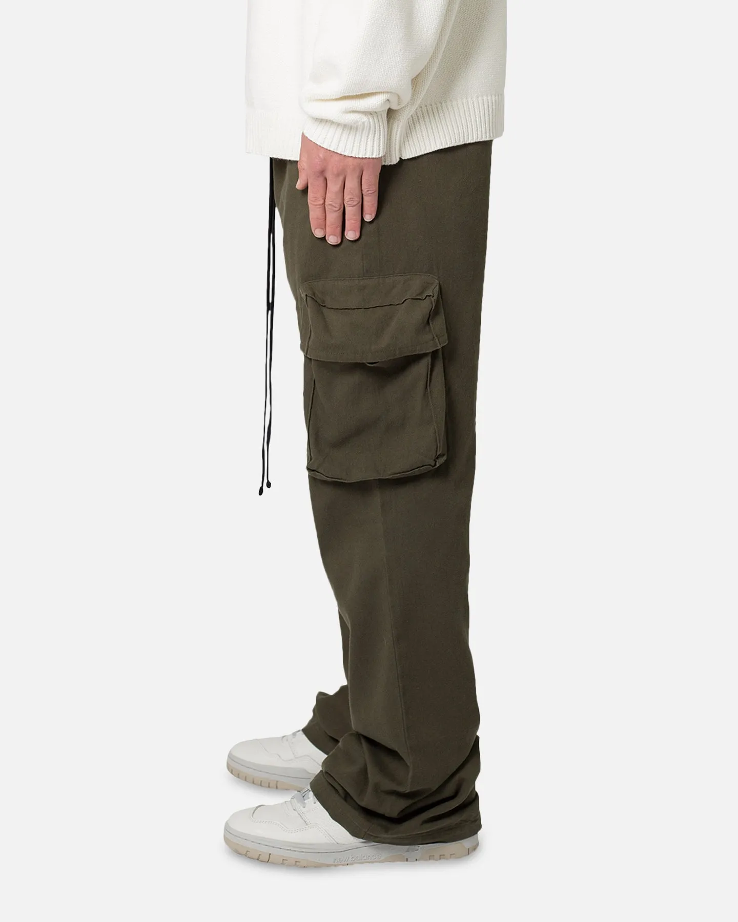 MNML Drawcord Flare Cargo Pants Olive