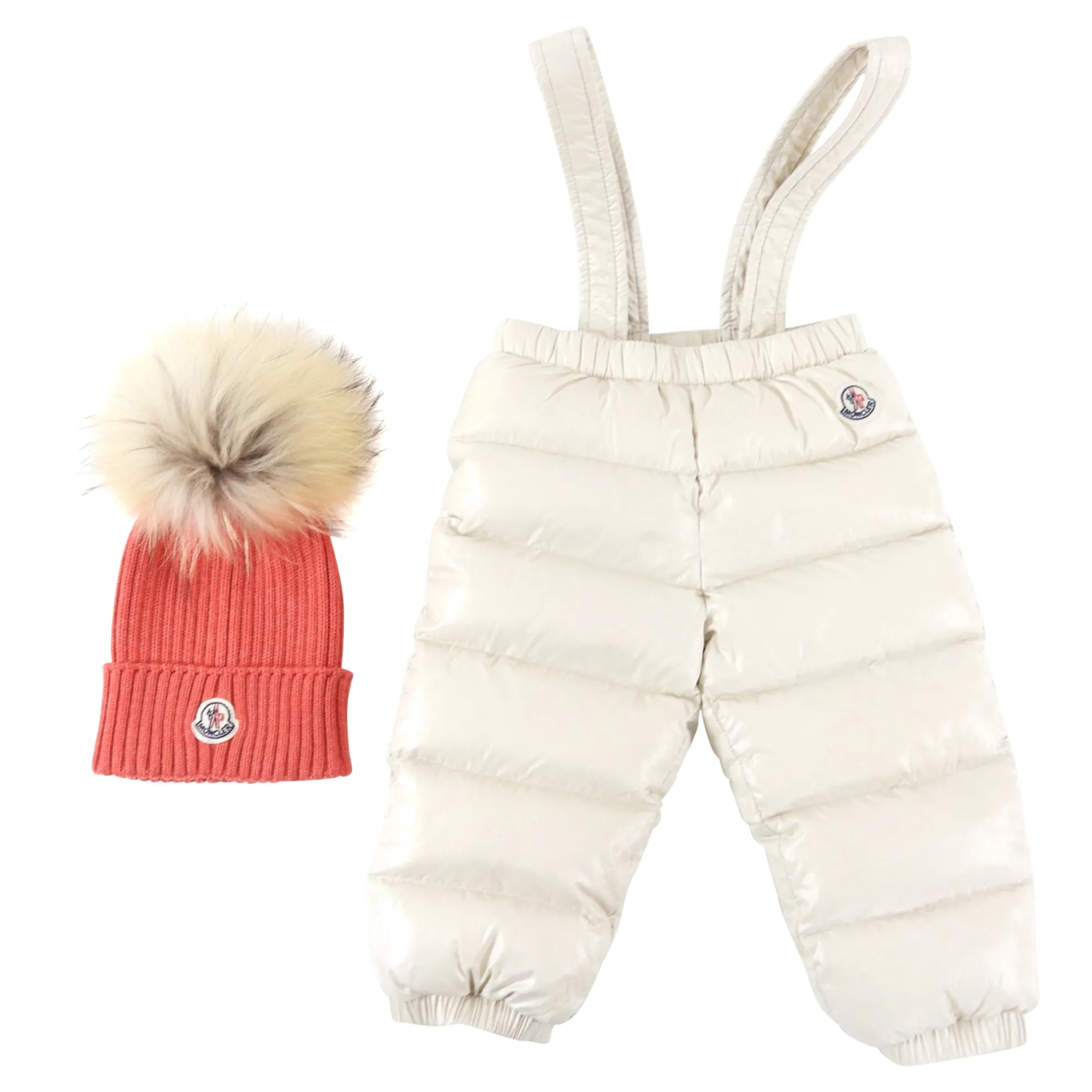 Moncler Kids Ivory Down Puffer Snowsuit / Parka / Hat 3pcs - 12/18M