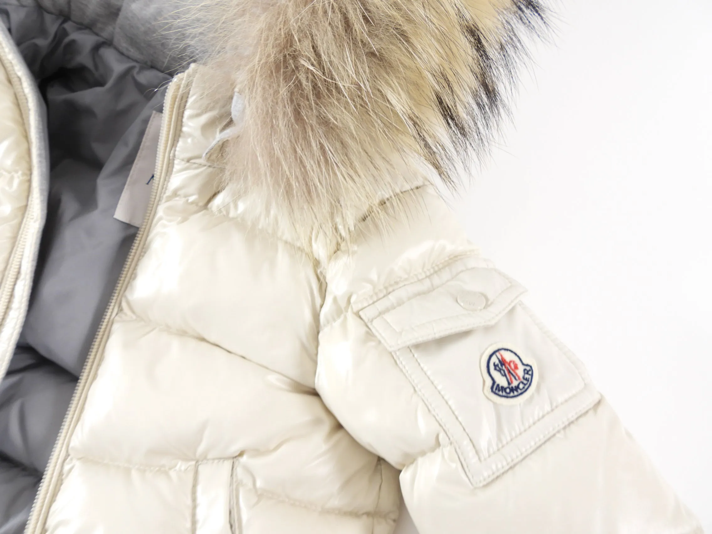 Moncler Kids Ivory Down Puffer Snowsuit / Parka / Hat 3pcs - 12/18M