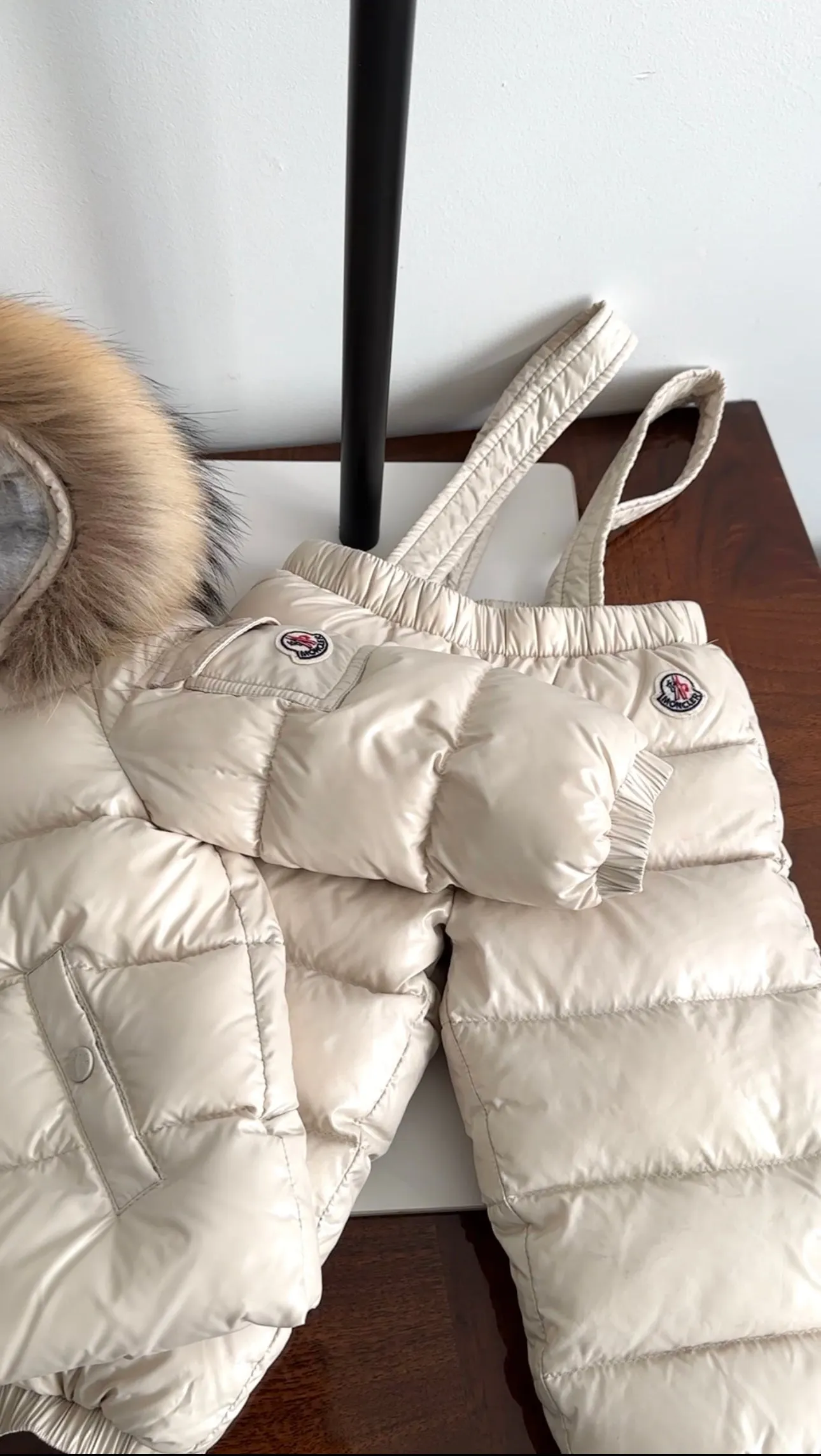 Moncler Kids Ivory Down Puffer Snowsuit / Parka / Hat 3pcs - 12/18M