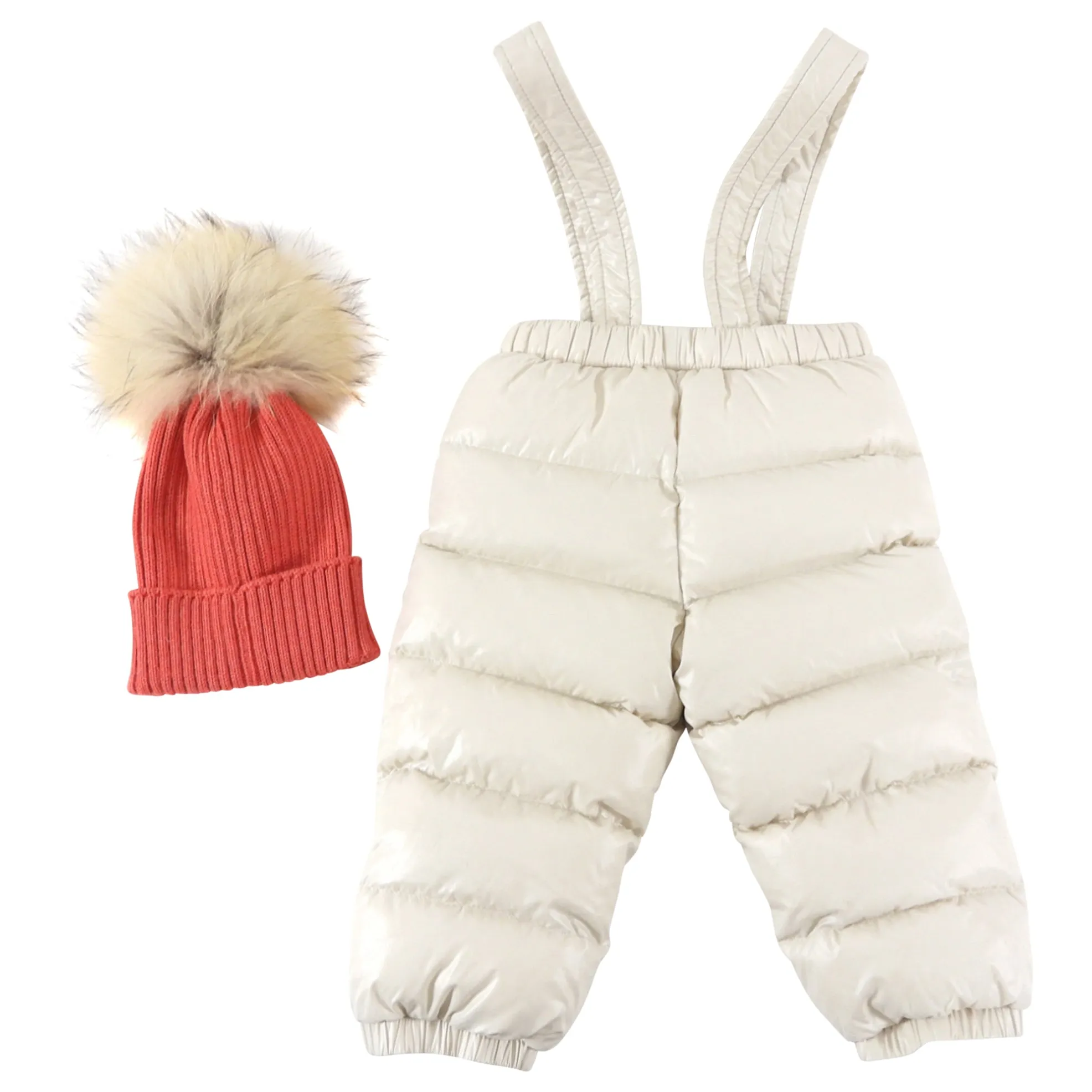 Moncler Kids Ivory Down Puffer Snowsuit / Parka / Hat 3pcs - 12/18M