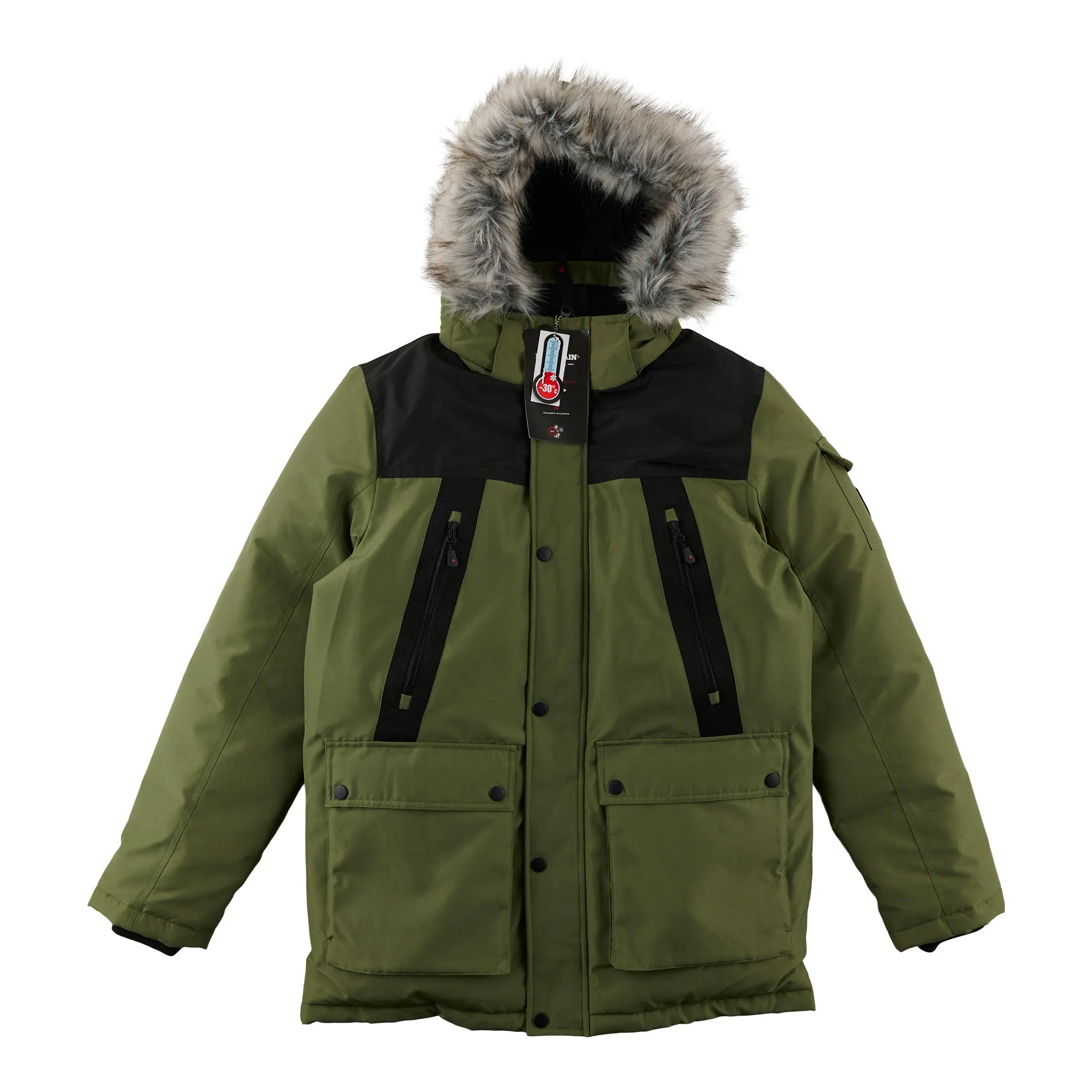 Mountain Ridge Men's Faux Fur Parka