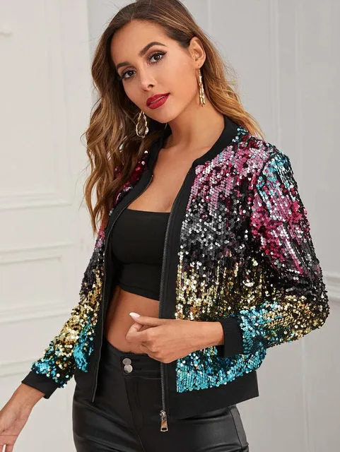 Multi Coloured Sequin Disco Jacket