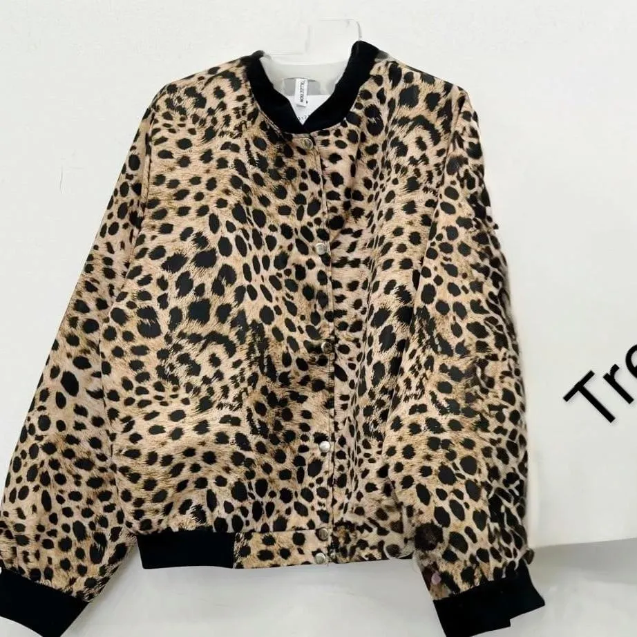 New Collection Leopard Print  Bomber JacketJacket