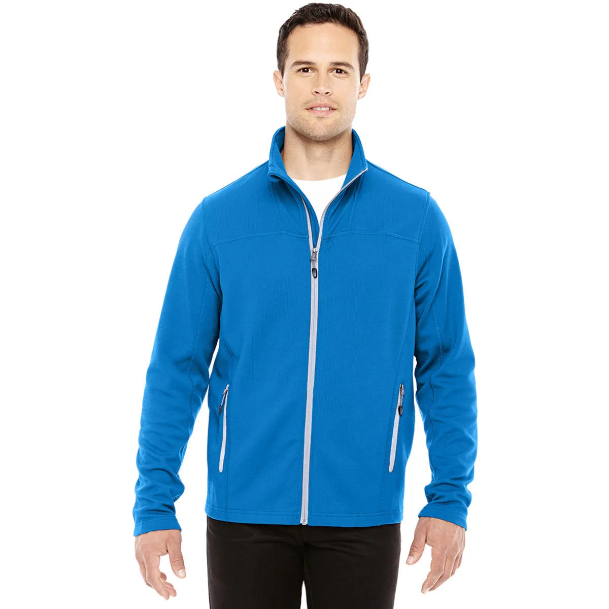 North End Men's Nautical Blue/Platinum Torrent Performance Fleece Jacket