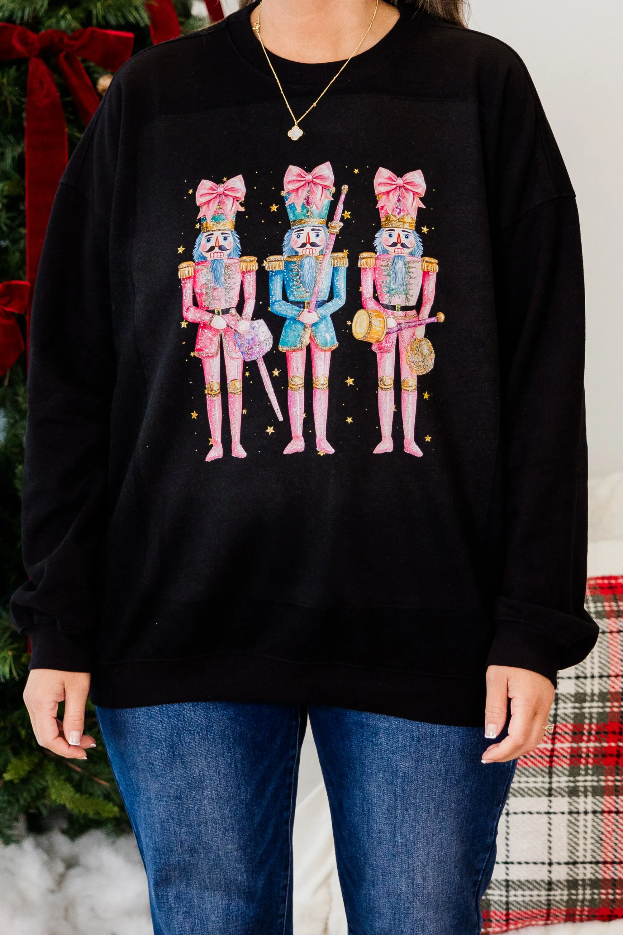 Nutcracker Christmas Pullover, Black