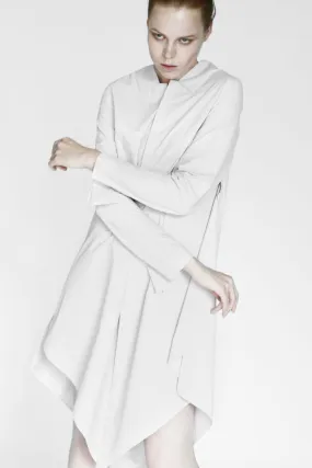 Origami Cotton Shirt Dress / White