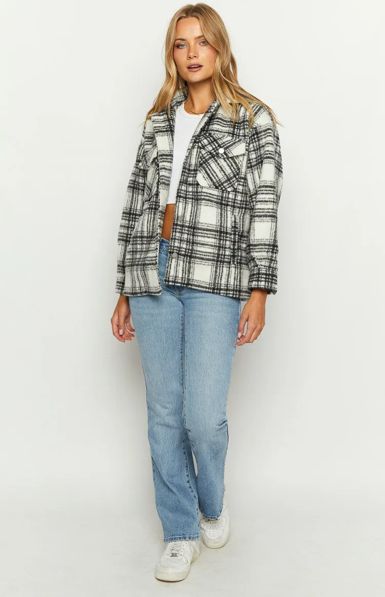 Orson Fleece Black and White Check Jacket