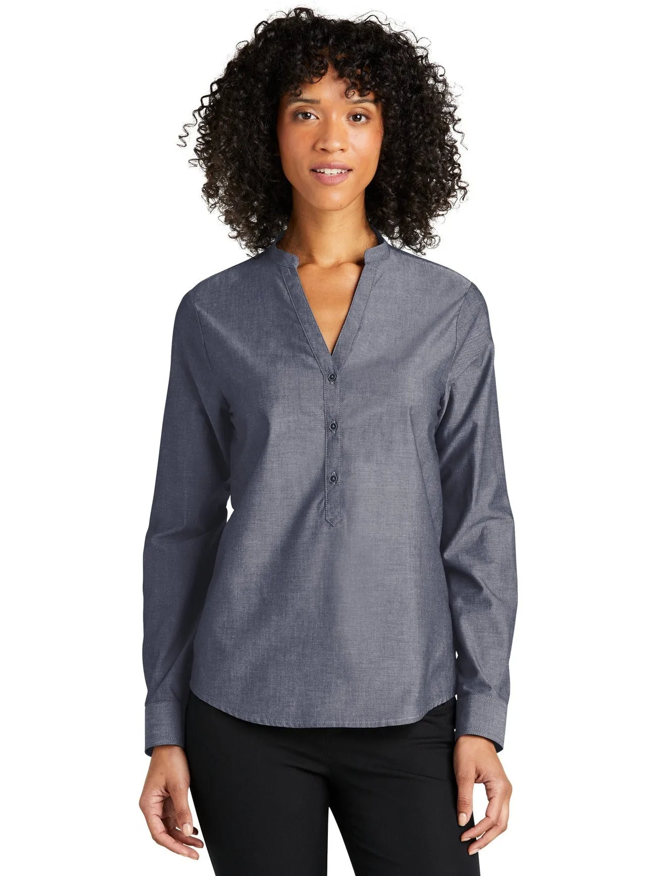 Port Authority Ladies Long Sleeve Chambray Easy Care Shirt