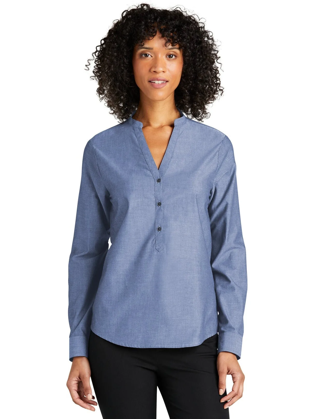 Port Authority Ladies Long Sleeve Chambray Easy Care Shirt