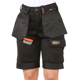 Professional Tactical Threads Strategic Men's Polyester cargo Workwear Short- Black