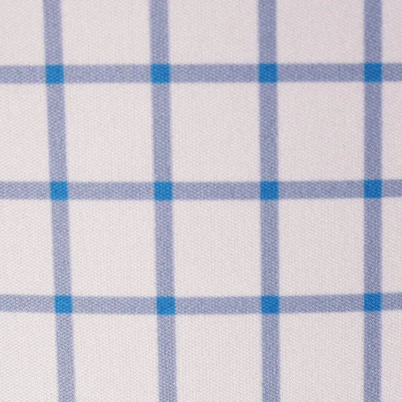 Quattro Flex Dress Shirt with Semi-Spread Collar Blue Grid Check