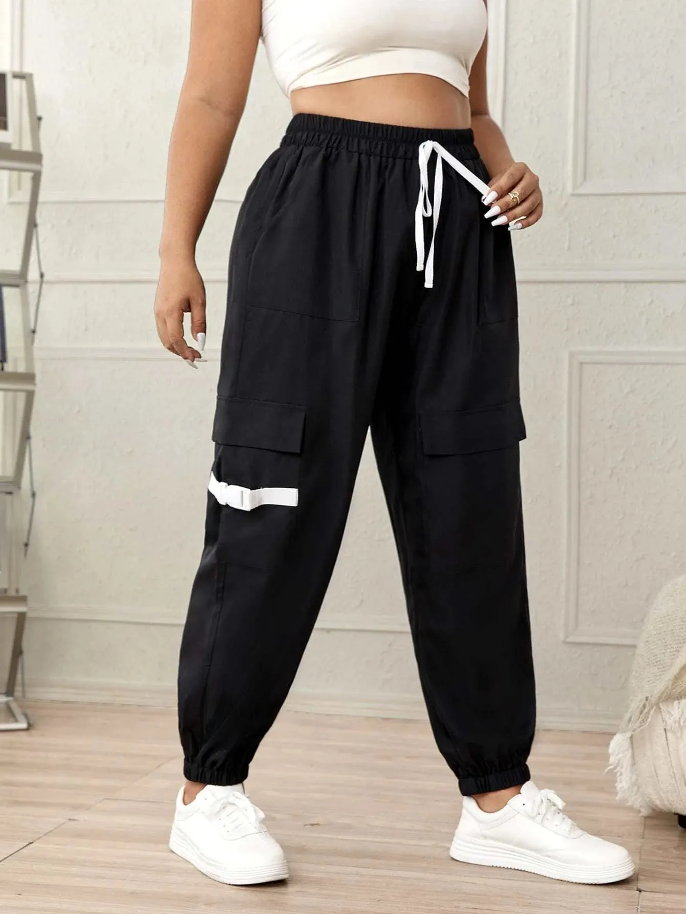 Regular Fit Drawstring Cargo Pants