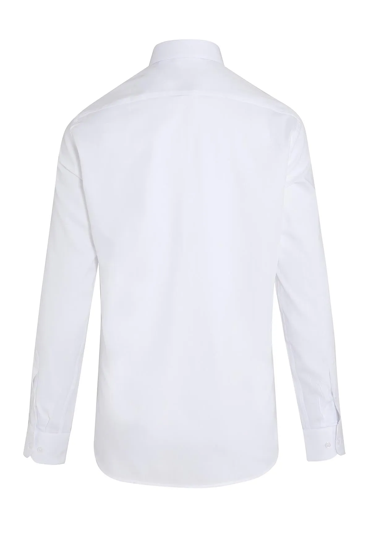 Regular Fit Long Sleeve Cotton White Dress Shirt