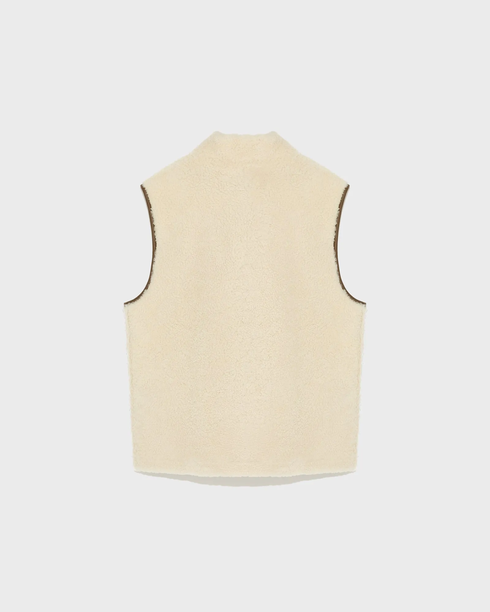 Reversible shearling fleece gilet