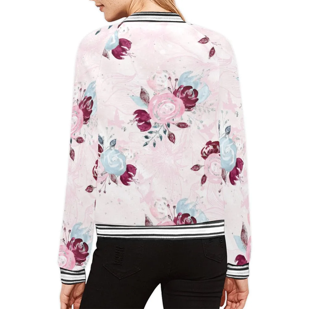 Romance Floral Bomber Jacket for Women