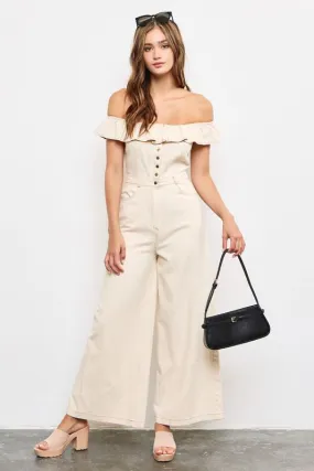 Shoulder Ruffle Jumpsuit