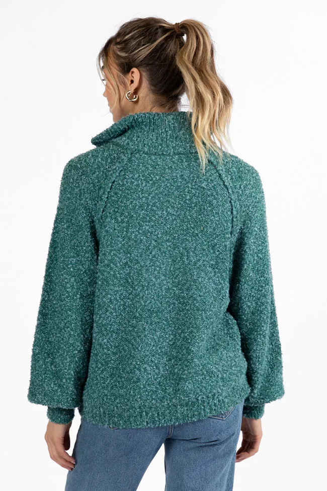 Signature Move Green Fuzzy Quarter Zip Pullover