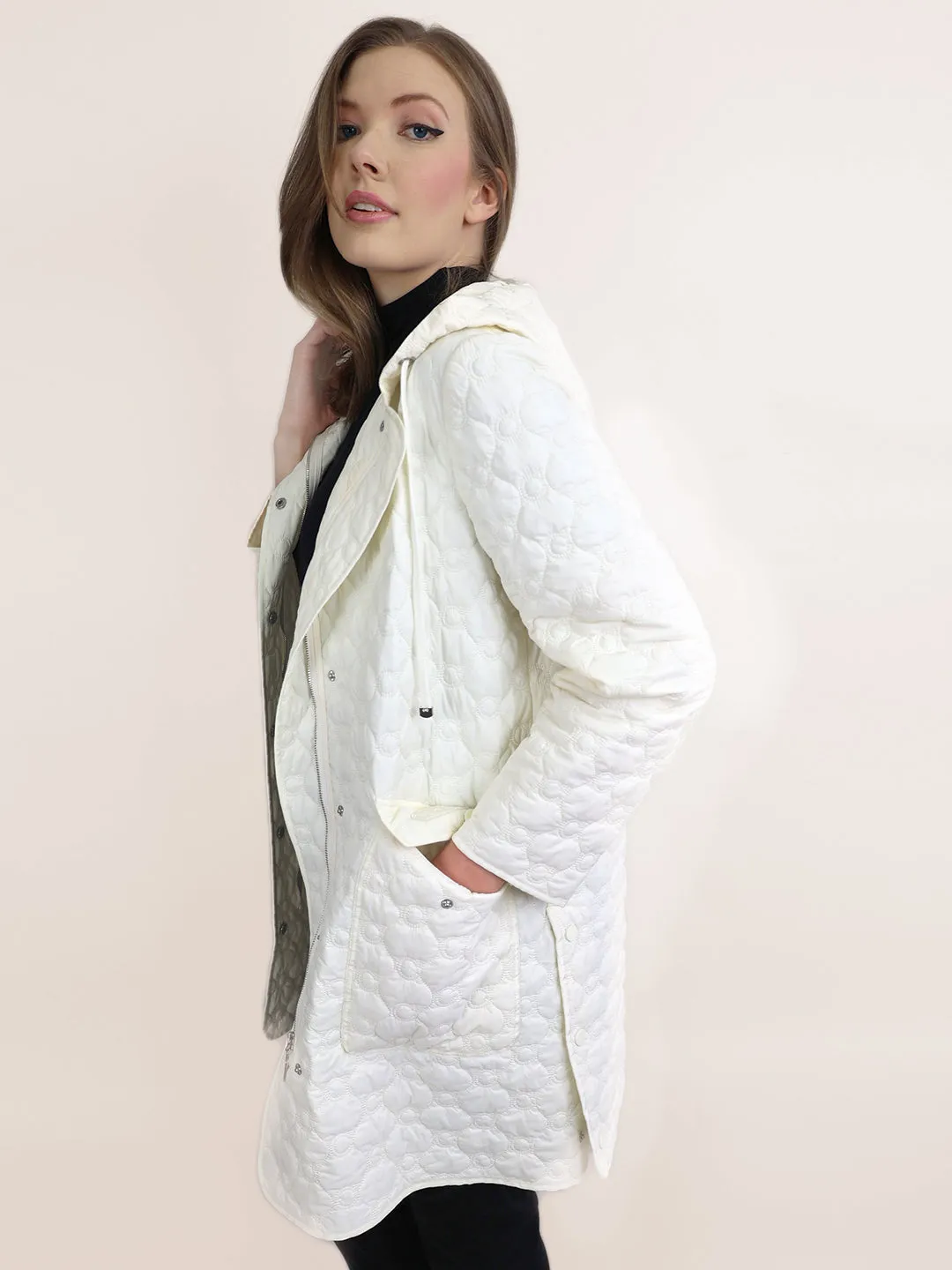 Signature Quilted Longline Hooded Coat