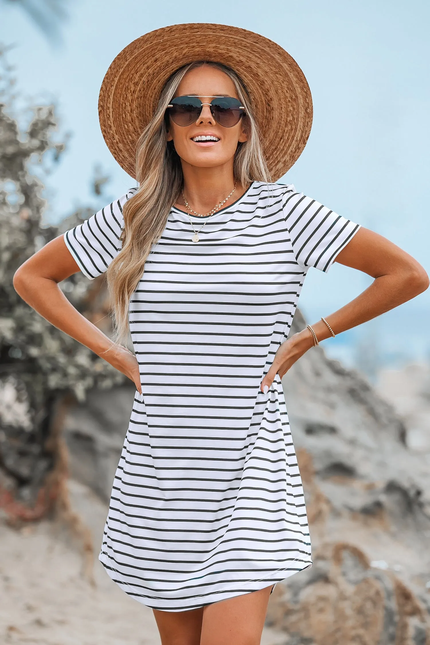 Striped Mini T-Shirt Dress