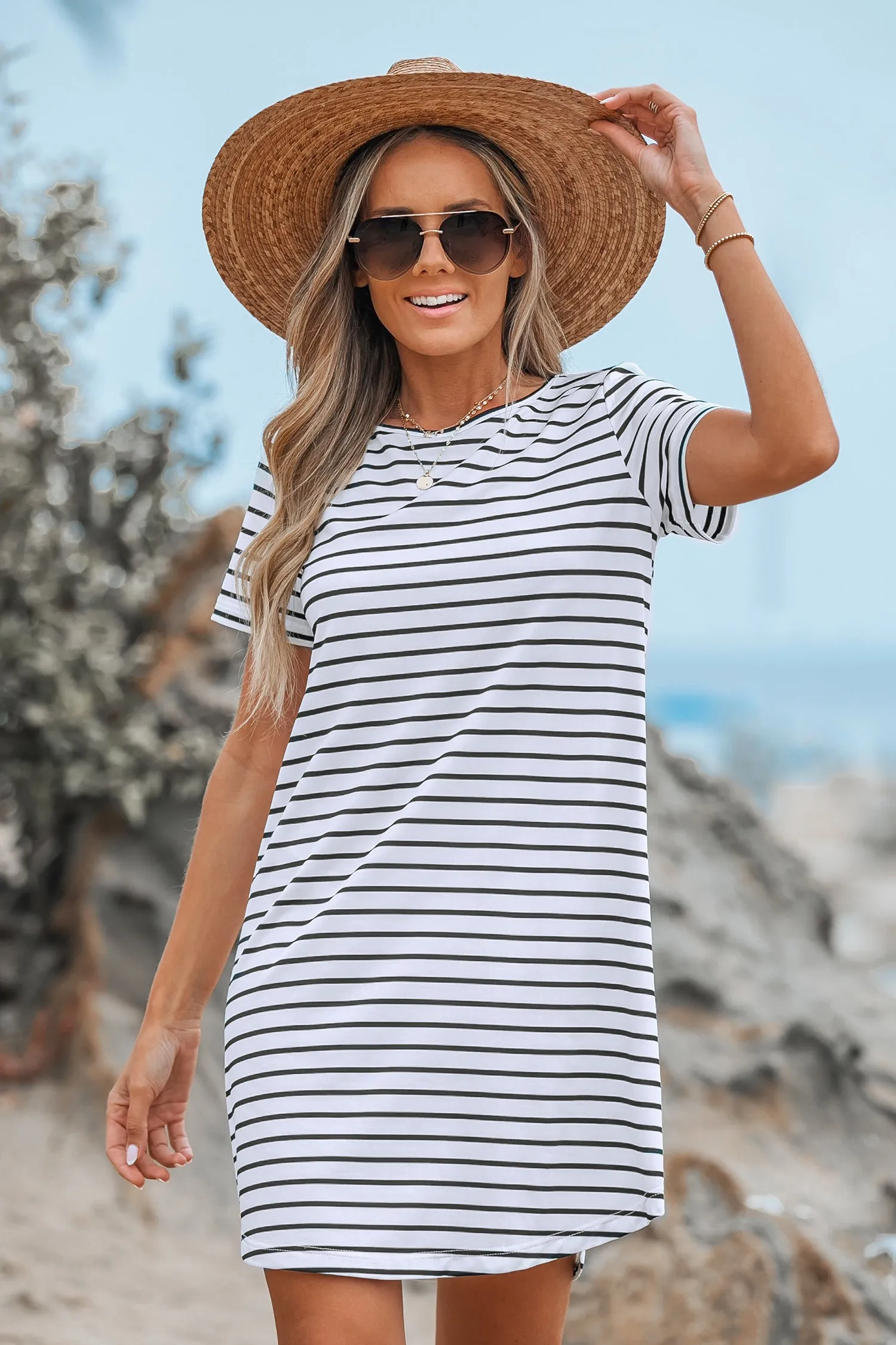 Striped Mini T-Shirt Dress