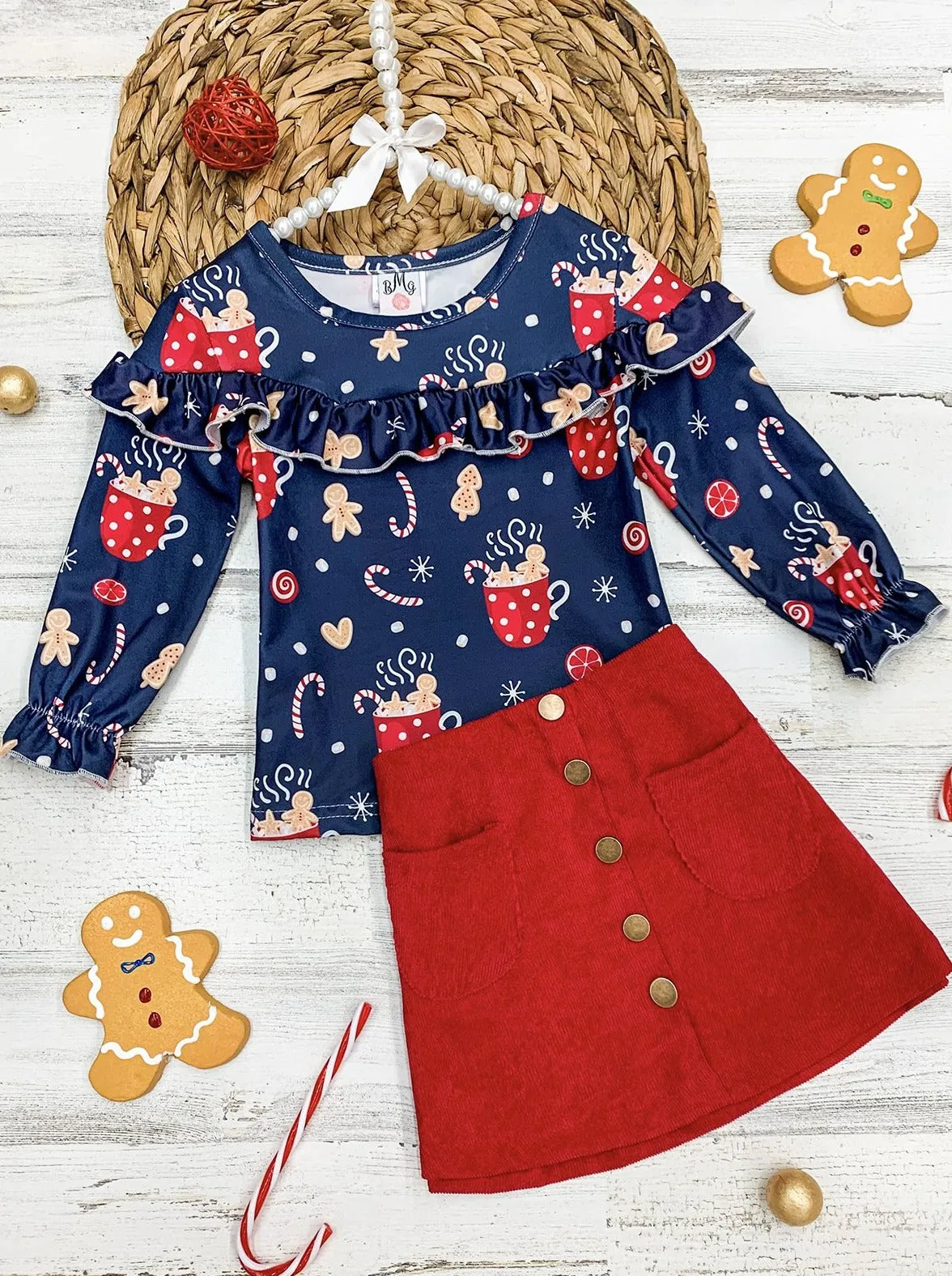 Sweet Winter Treats Pocket Skirt Set