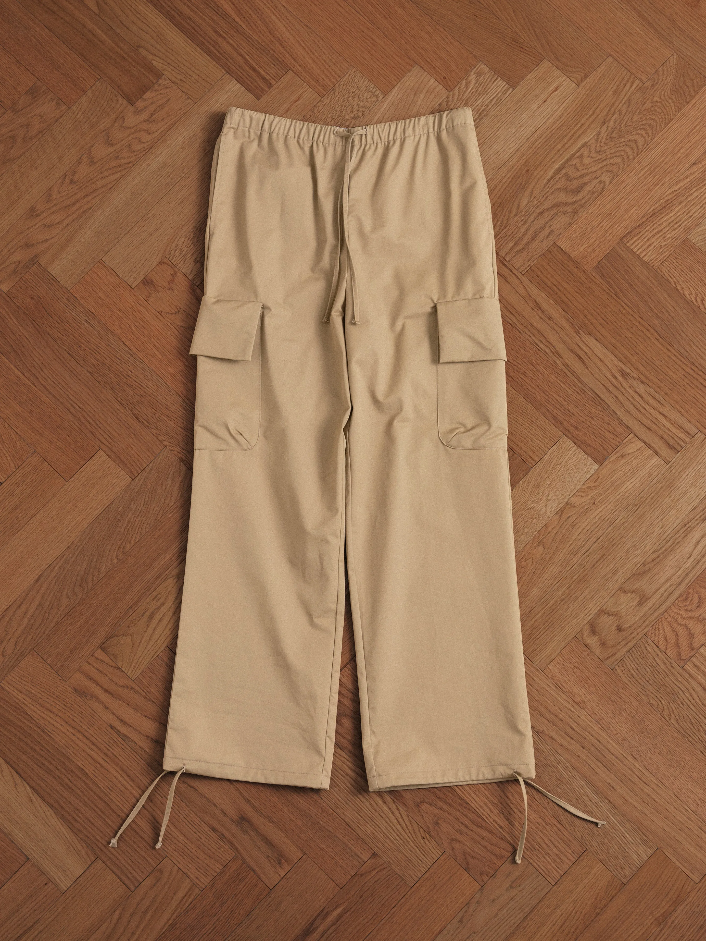 Twill Cargo Drawstring Pants