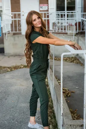 Unity Women's Stylish Green Canyon Jumpsuit with Functional Pockets