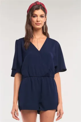 V-Neck Wrap Self-Tie Romper