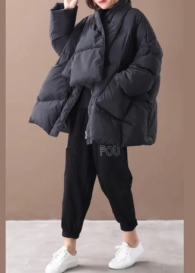 women oversized winter jacket winter coats black Button Down coat