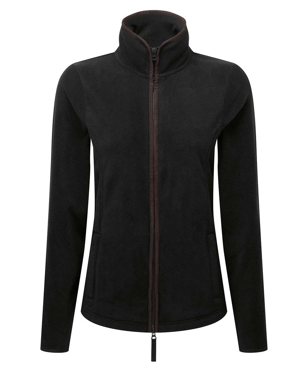 Womens artisan fleece jacket | Black/Brown