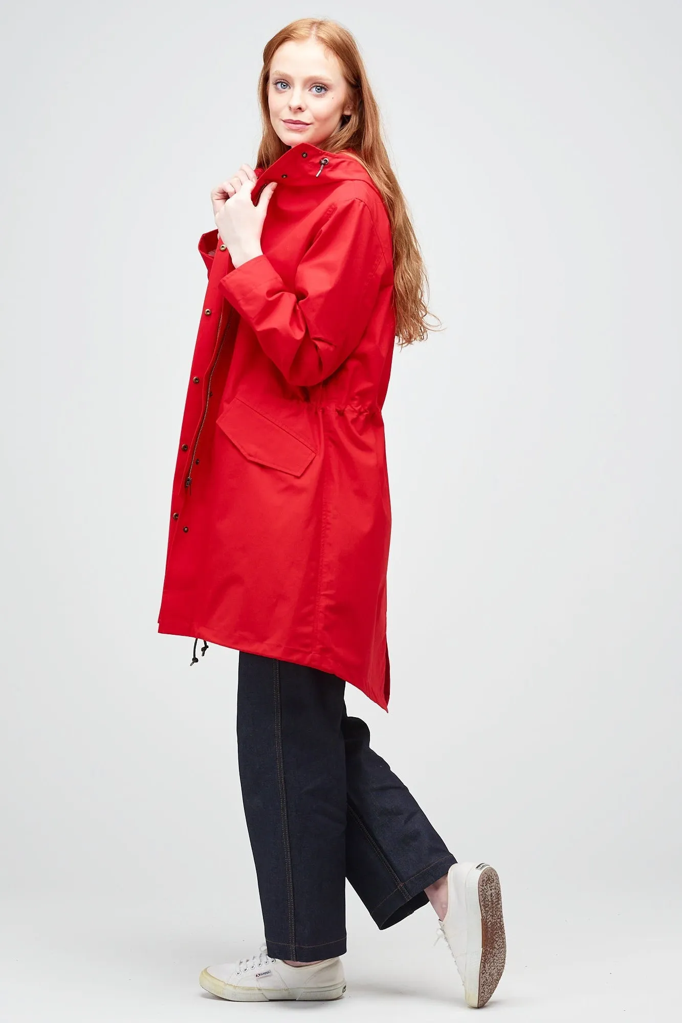 Women's Long Parka - Red