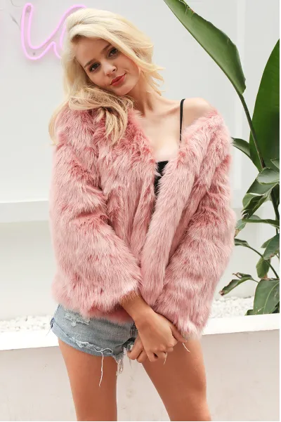 Women's Winter Warm Rabbit Fur Faux Fur Coat