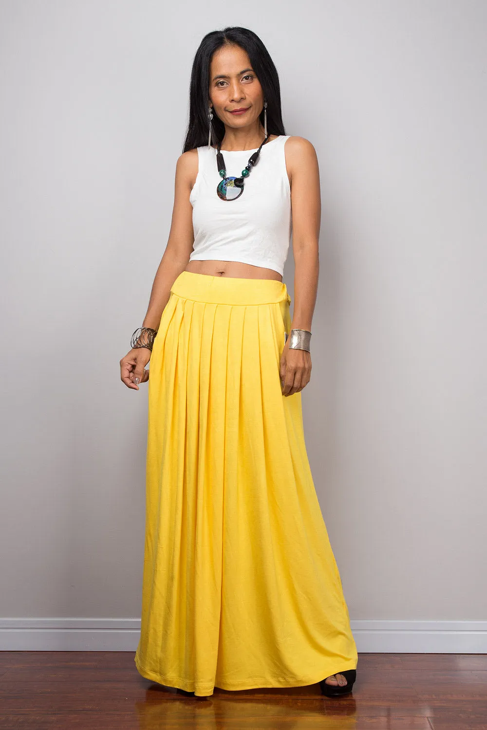 Yellow maxi skirt -  Long bright yellow skirt - Yellow skirt : Urban Chic Collection No.2